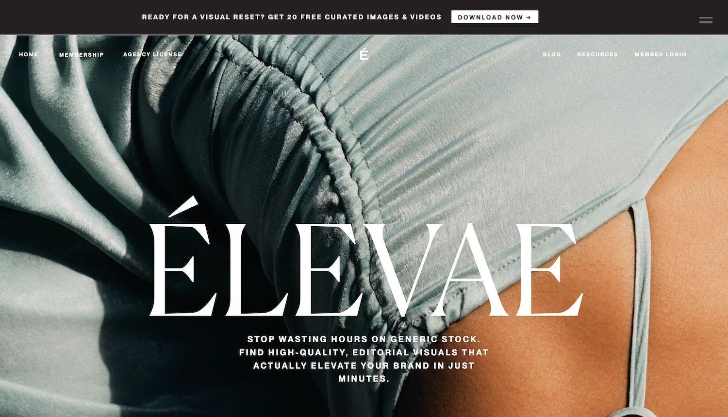 Screenshot of Elevae Visuals website