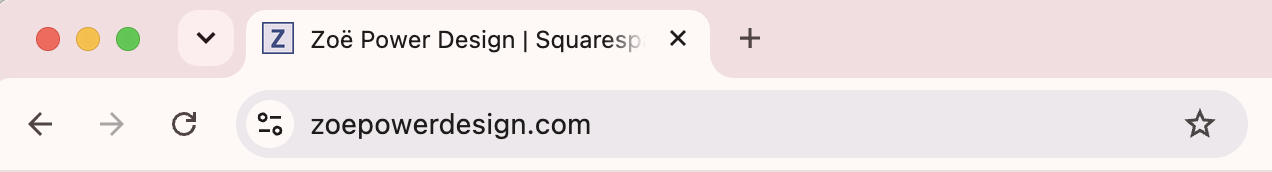 Favicon for Zoë Power Design, shown in a web browser tab