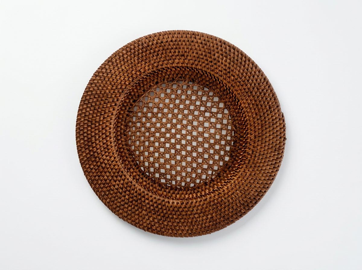 Dark Walnut Rattan Charger