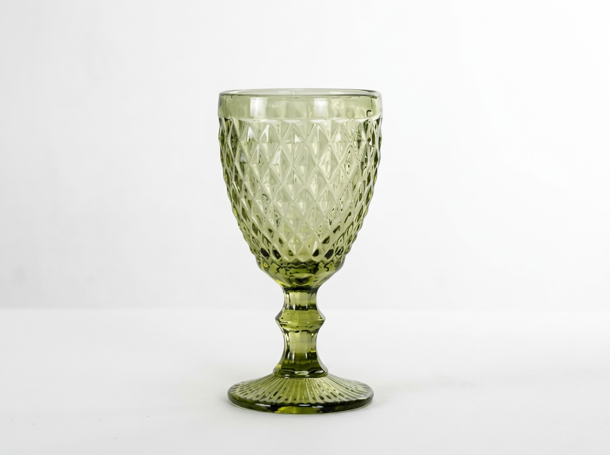 Green Embossed Goblet