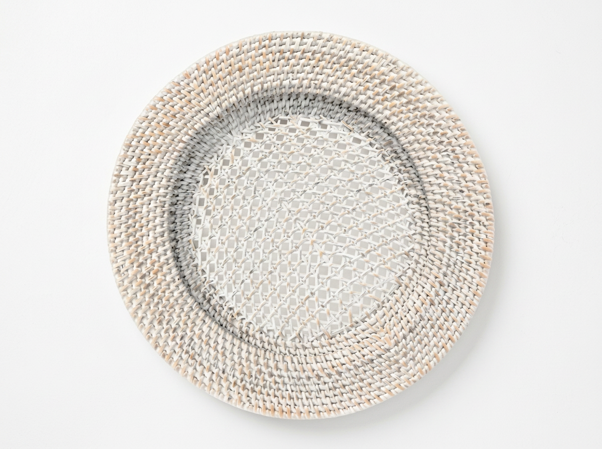 White Rattan Charger