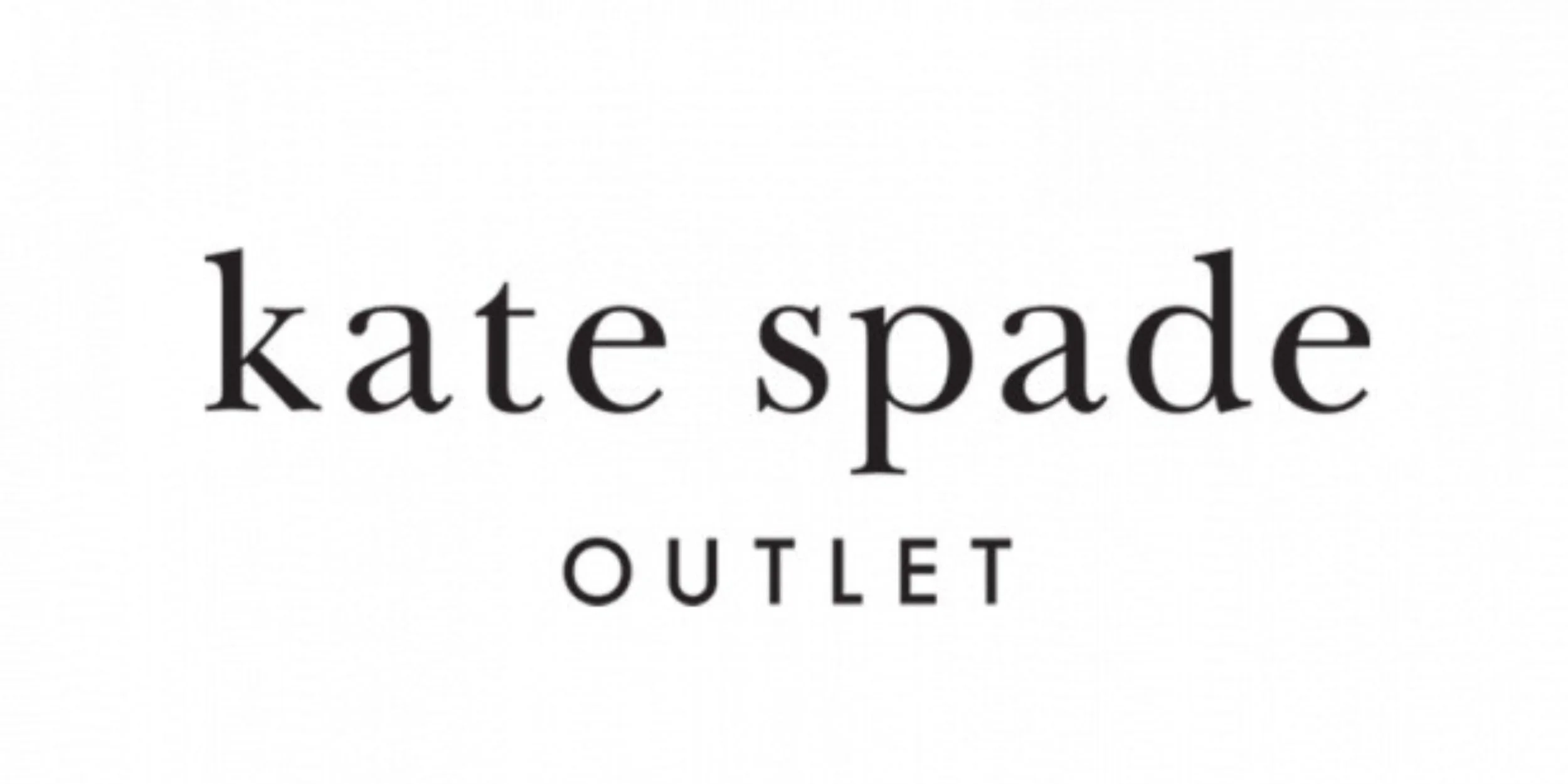 Kate Spade Outlet logo featuring the brand name kate spade in a classic serif font with OUTLET in smaller, spaced, all-caps sans-serif font below, set against a white background.