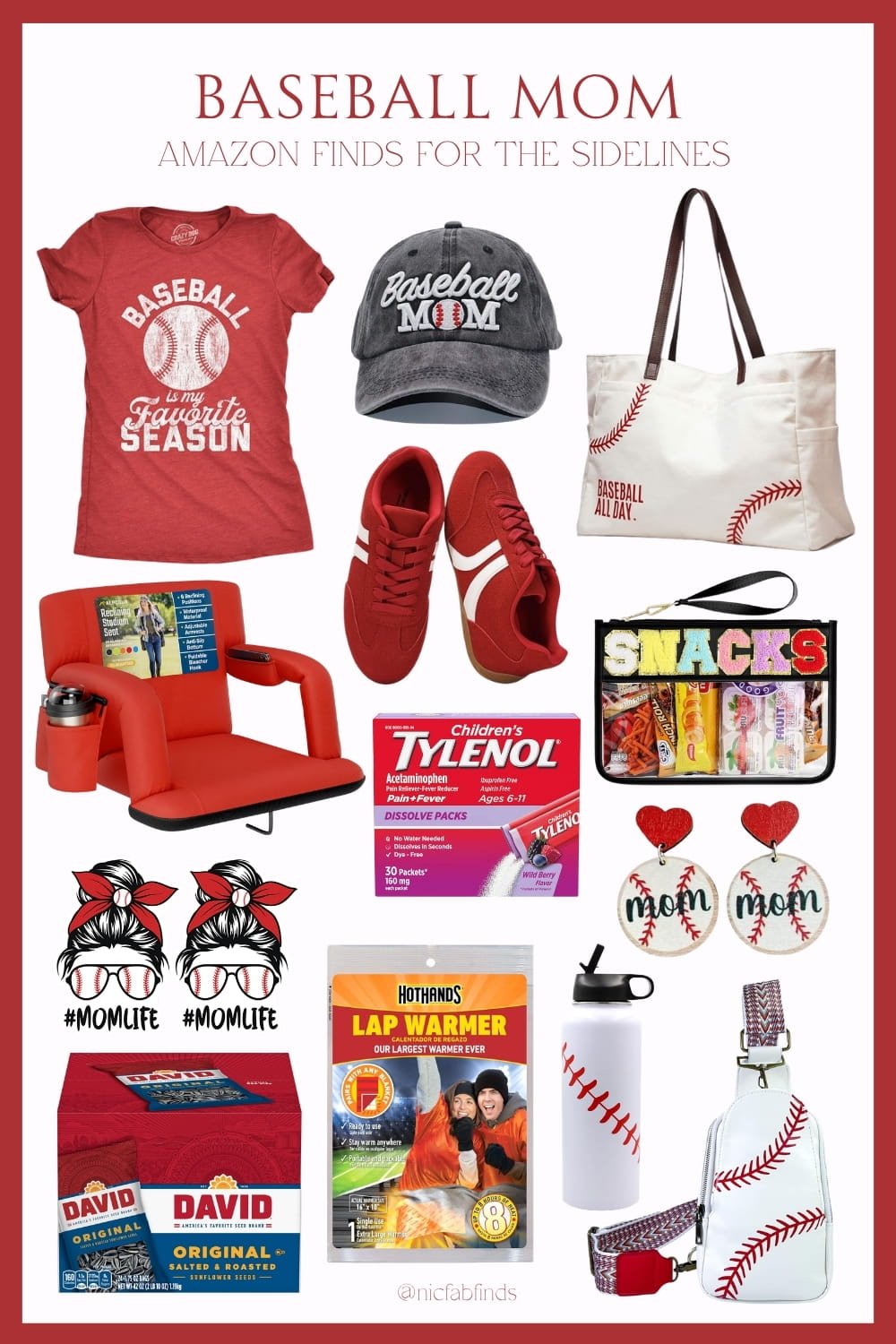 Amazon essentials for baseball moms include sporty apparel, casual shoes, versatile bags, stadium seating, snacks, hydration gear, and first‑aid basics—everything you need to stay organized and ready for game day.