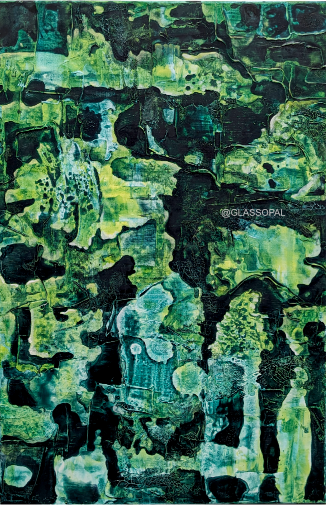 Tropfserie „Grün“ - Acryl auf Leinwand - 60x40 cm - 2023 - Original 390,-€ - Prints available