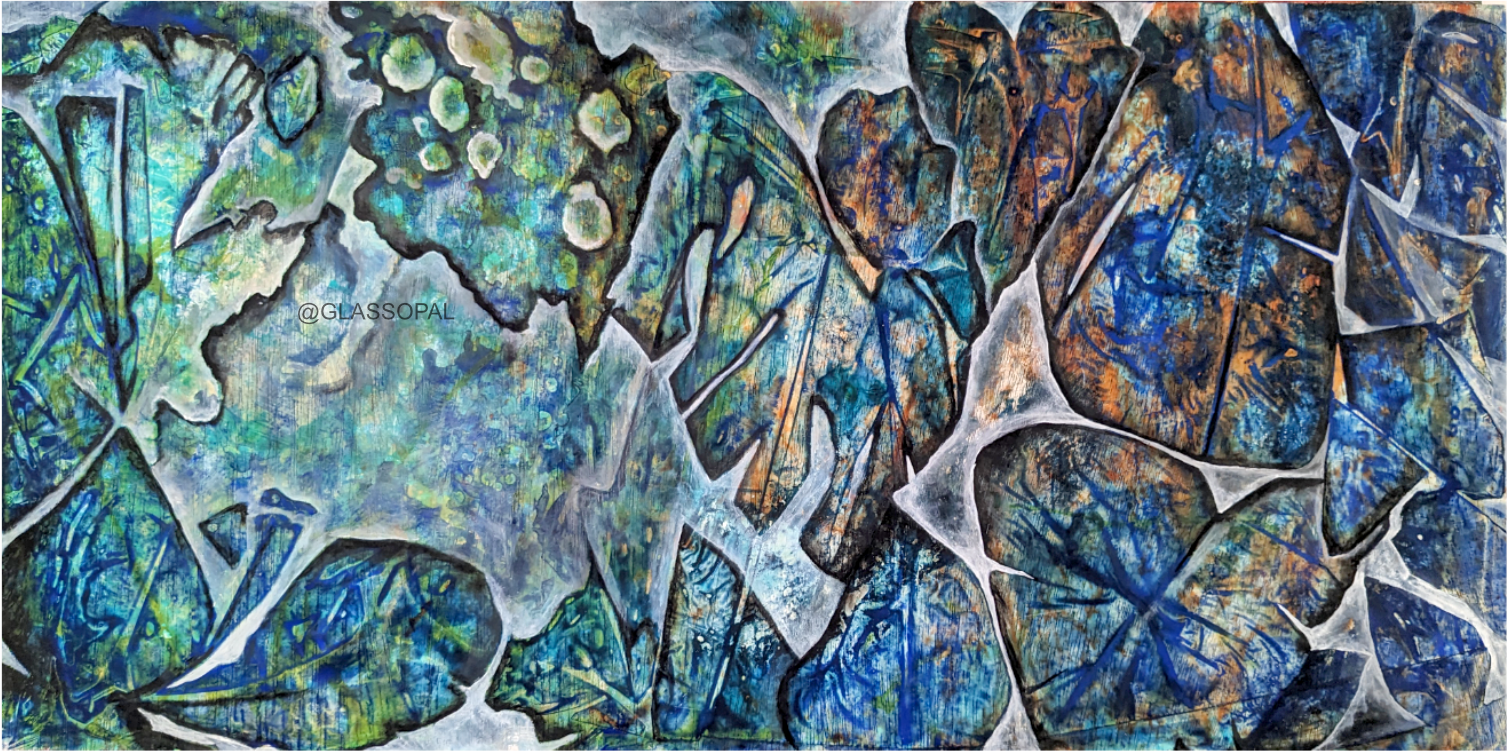 "Jungle" - Acryl auf Holz - 27x54 cm - 2022 - Original 320,-€ - Prints available (Sonderformat)