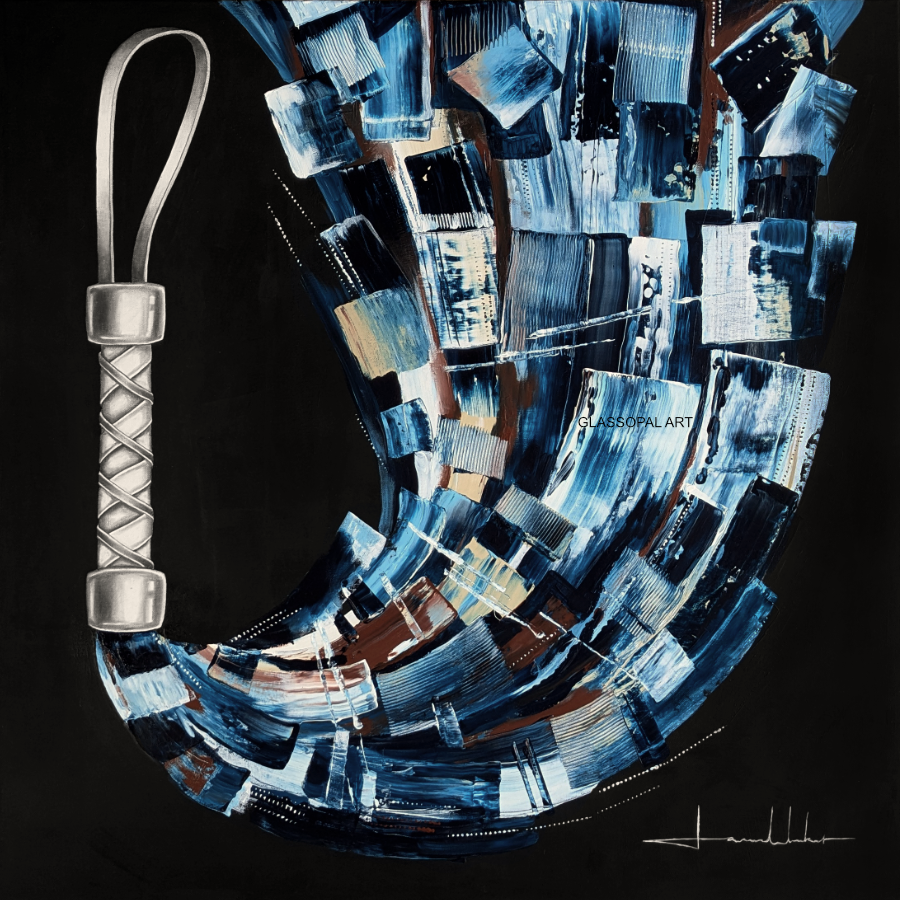 „Feeling Blue“ - Acryl, Grafit auf Leinwand - 90cm x 90cm - 2025 - Original 760,-€ - NO Prints available