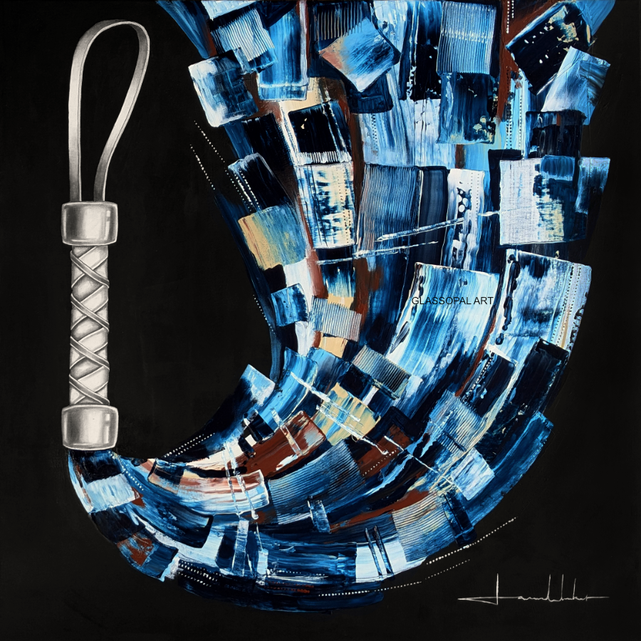 „Feeling Blue“ - Acryl, Grafit auf Leinwand - 90cm x 90cm - 2025