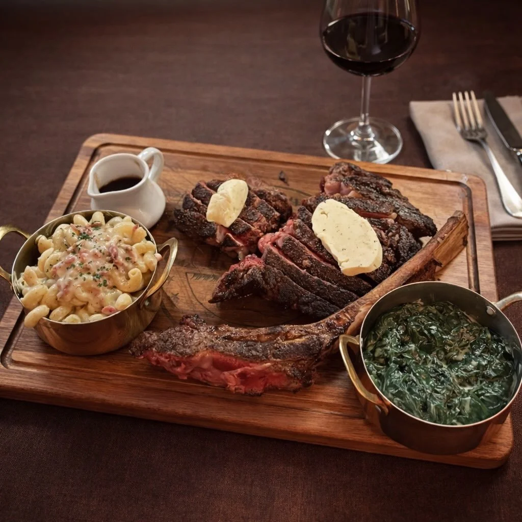 Steak cooked to perfection, decadent sides, and a glass of red to match.

Warm weather is on the way&mdash;step into spring with a dinner that never disappoints.