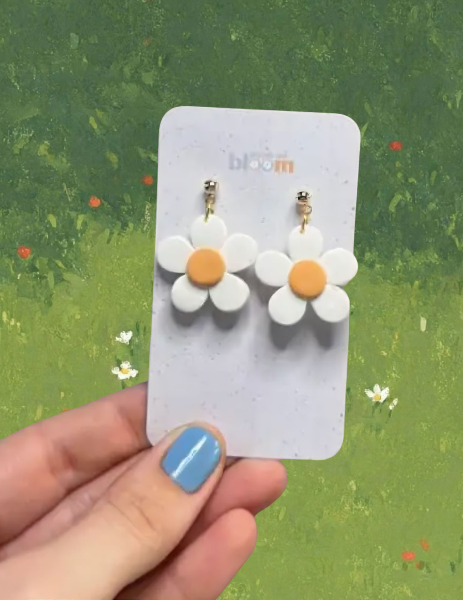 Daisy Polymer Clay Earrings
