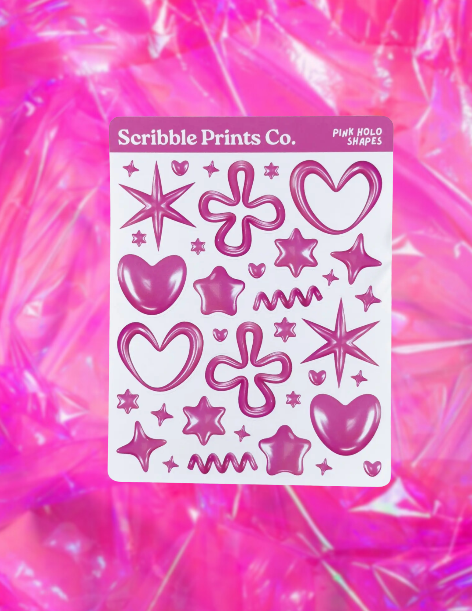Pink Holo Matte Journal Stickers