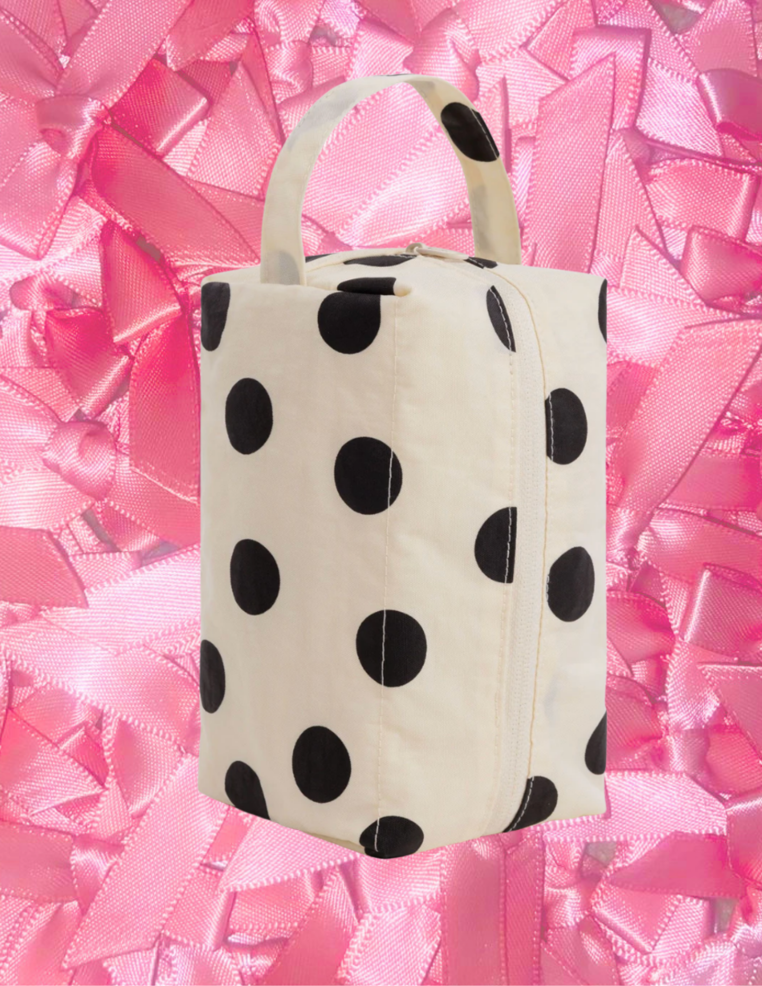 BAGGU Cream and Black Polka Dot Dopp Kit