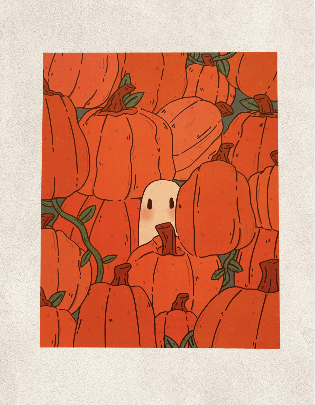 Pumpkin Patch Ghost 8x10 Print