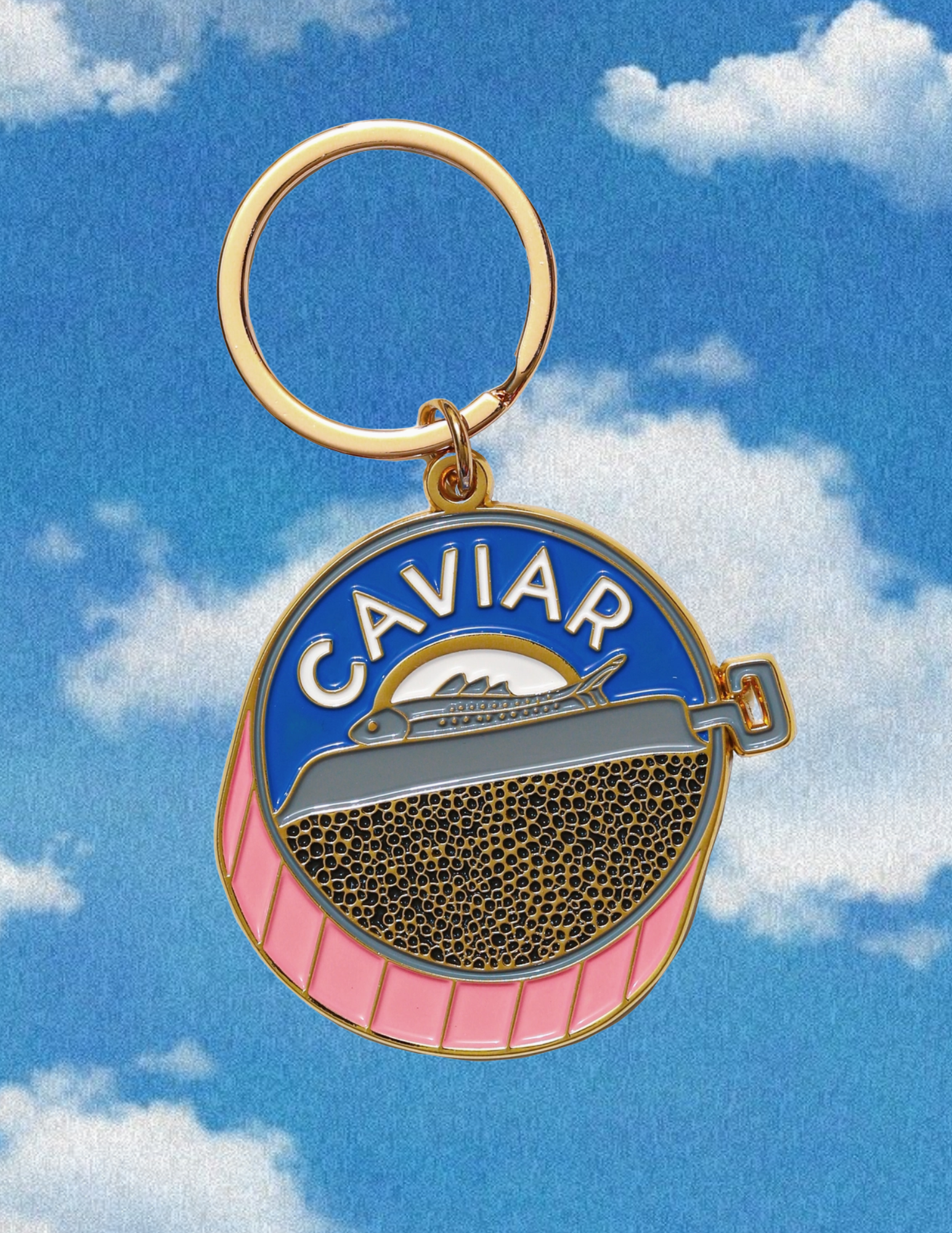 Caviar Enamel Keychain