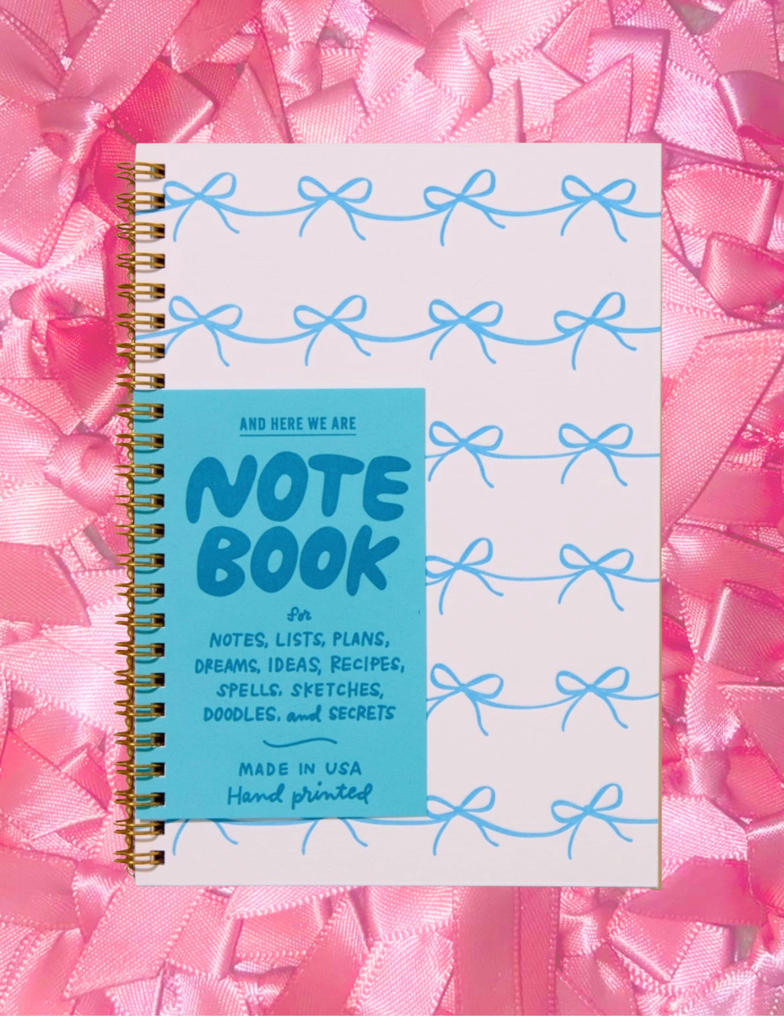 Bows Letterpress Spiral Notebook