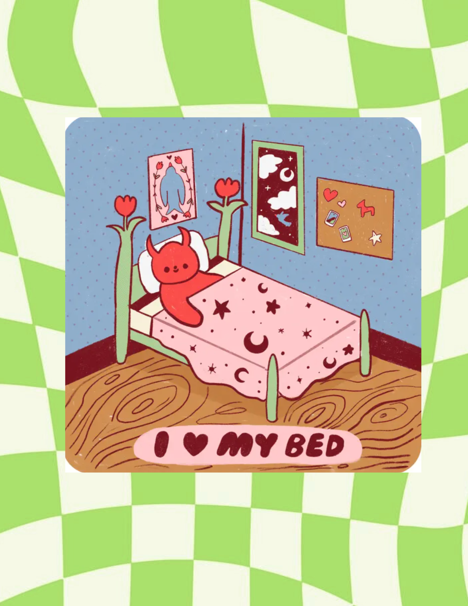 I Love My Bed Sticker