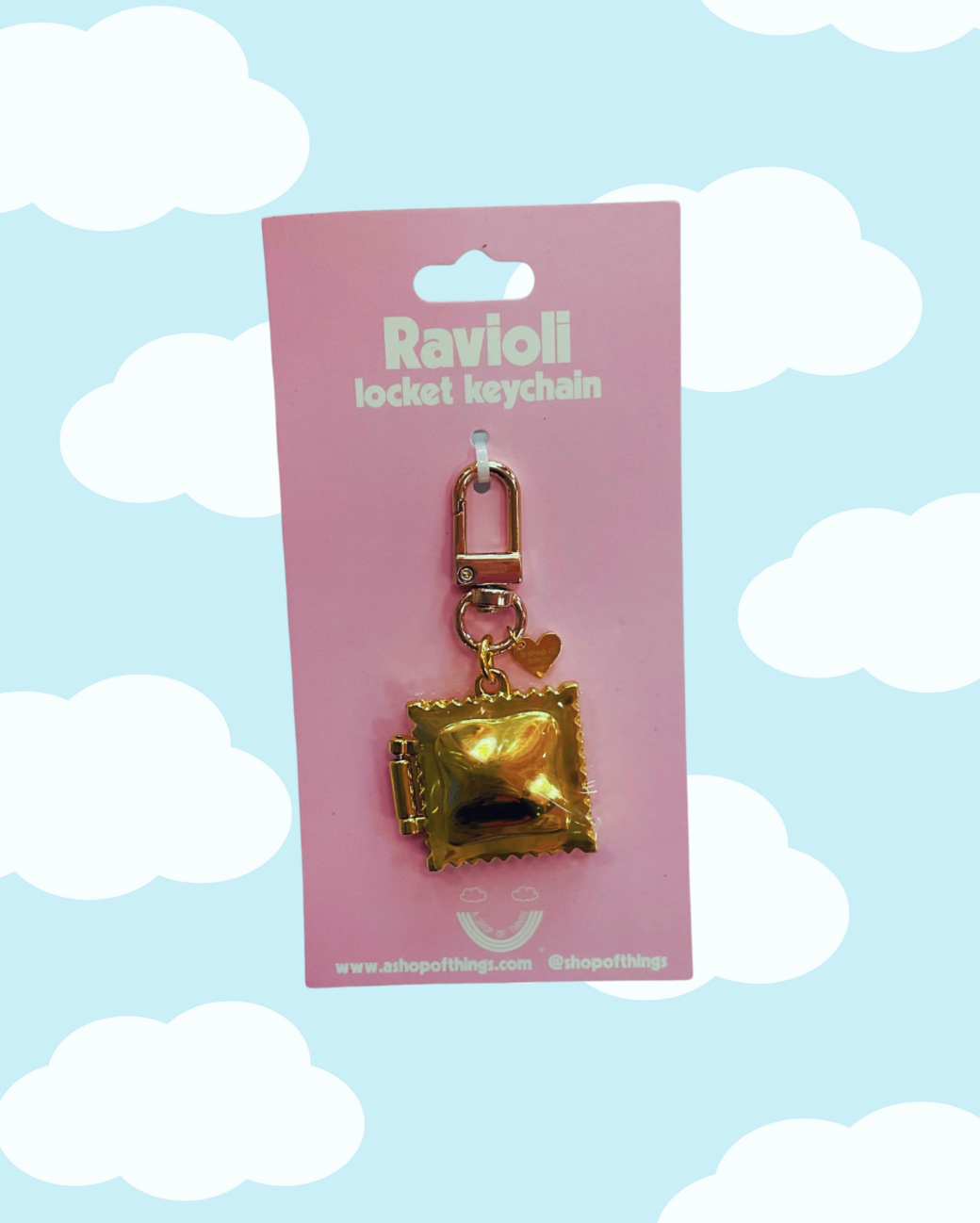 Ravioli Locket Keychain
