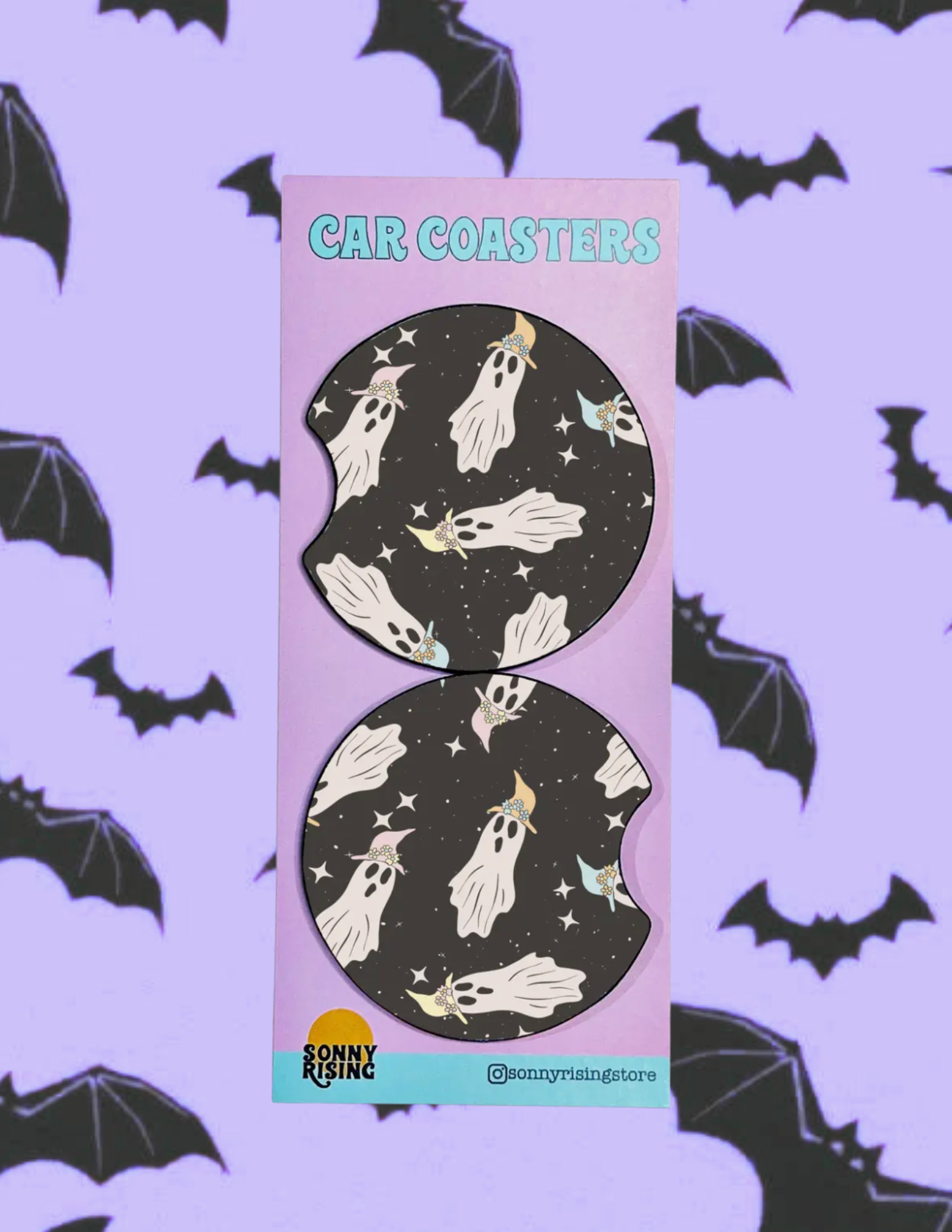 Witchy Ghosts Car Coasters