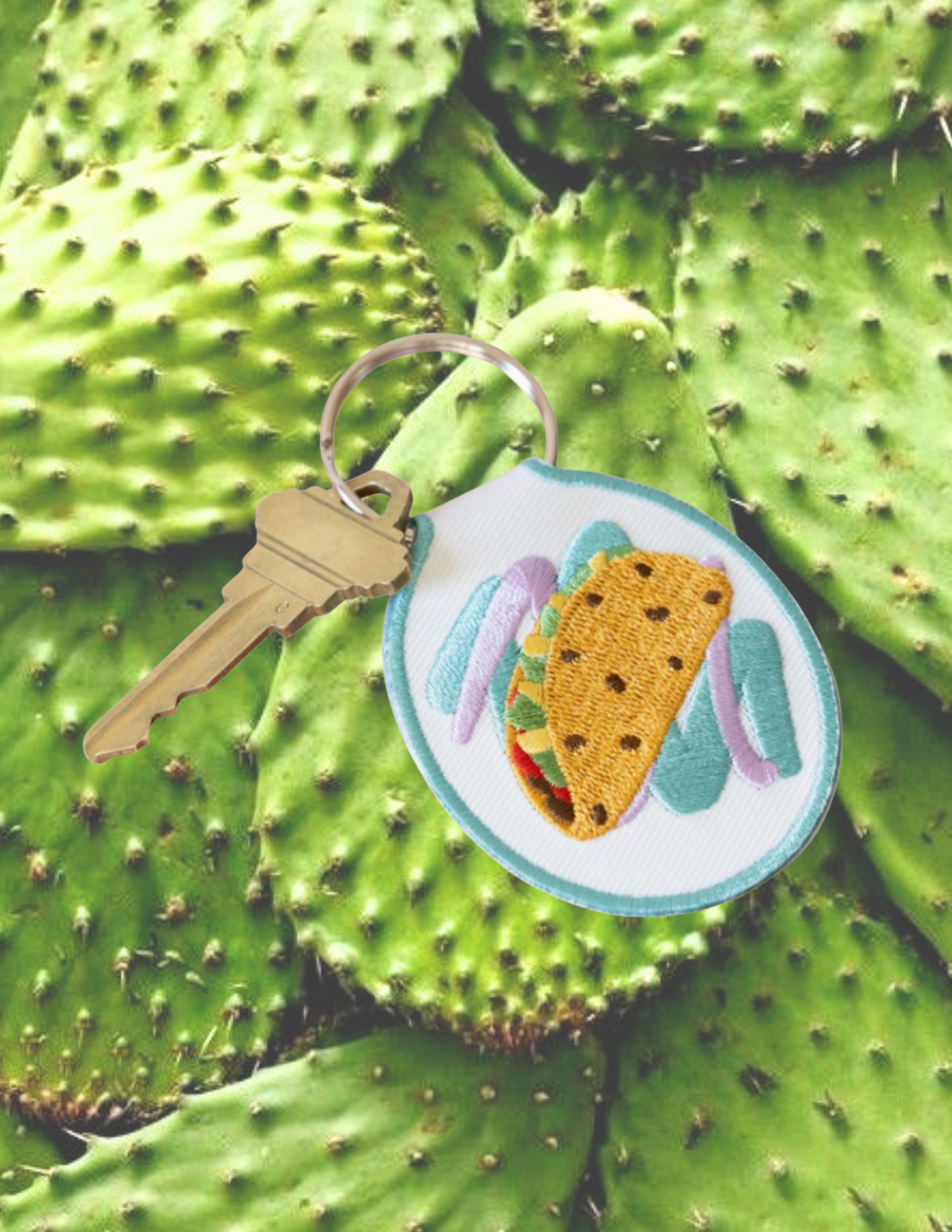 Taco Embroidered Keychain