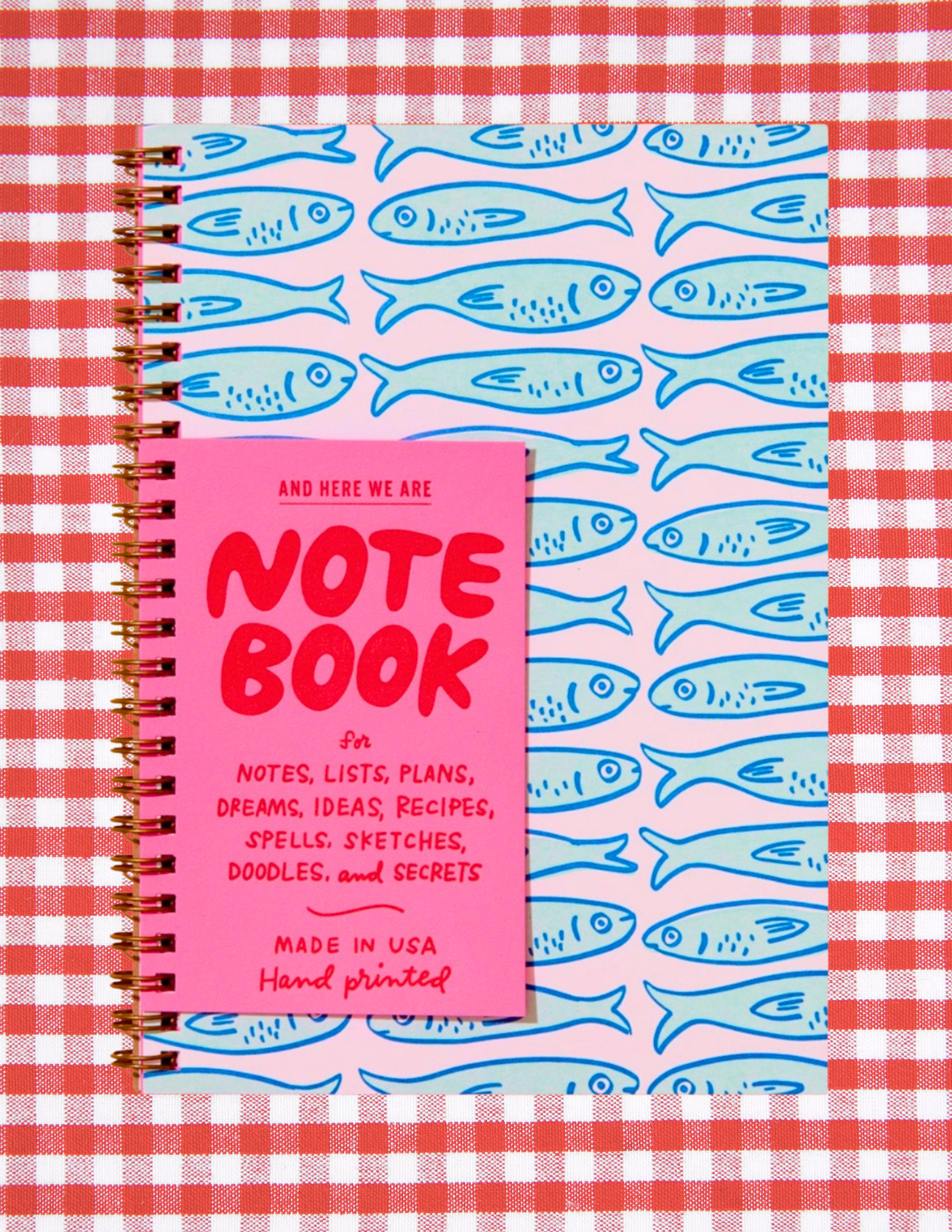 Sardines Letterspress Spiral Notebook