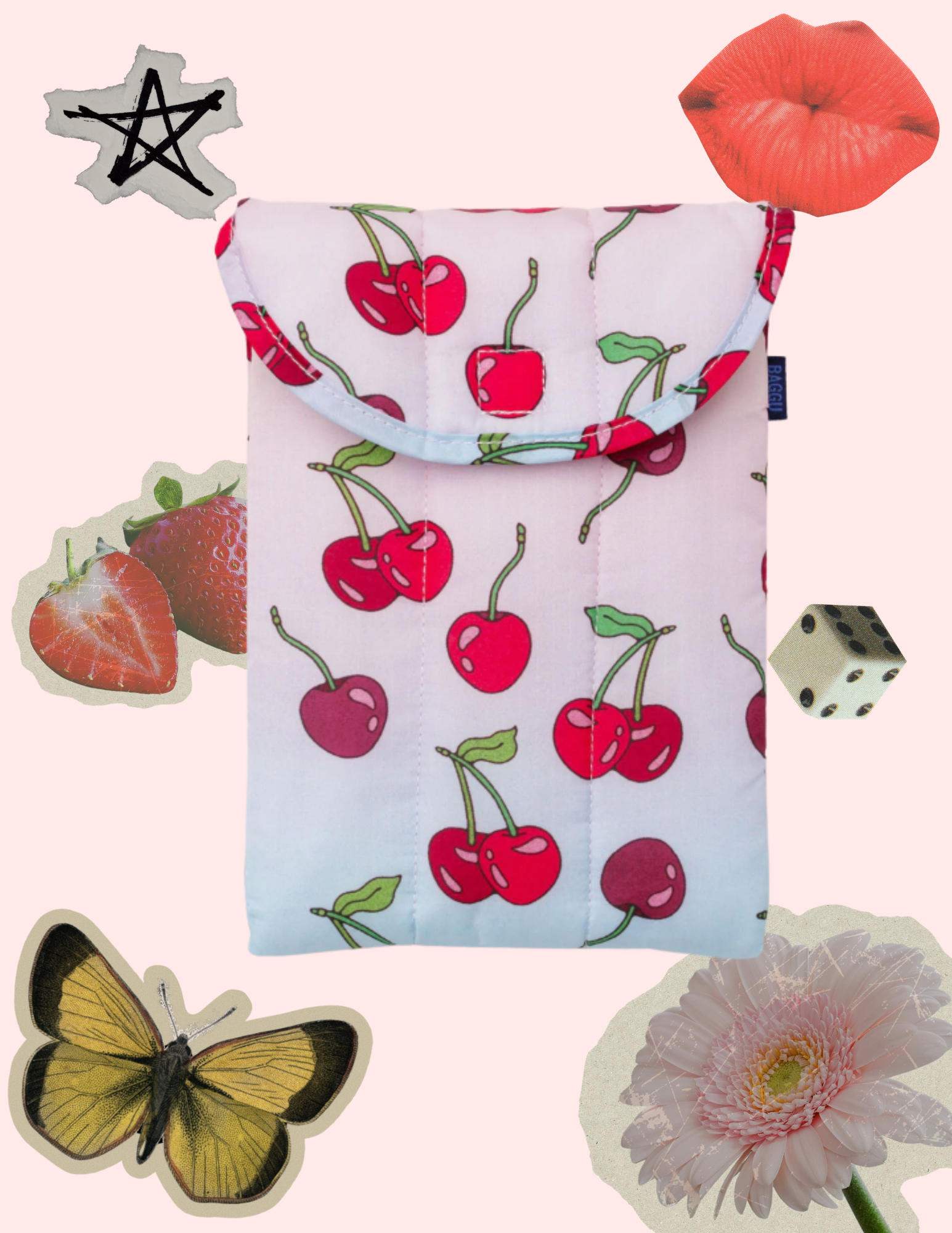 BAGGU Puffy Tablet Sleeve - Cherries