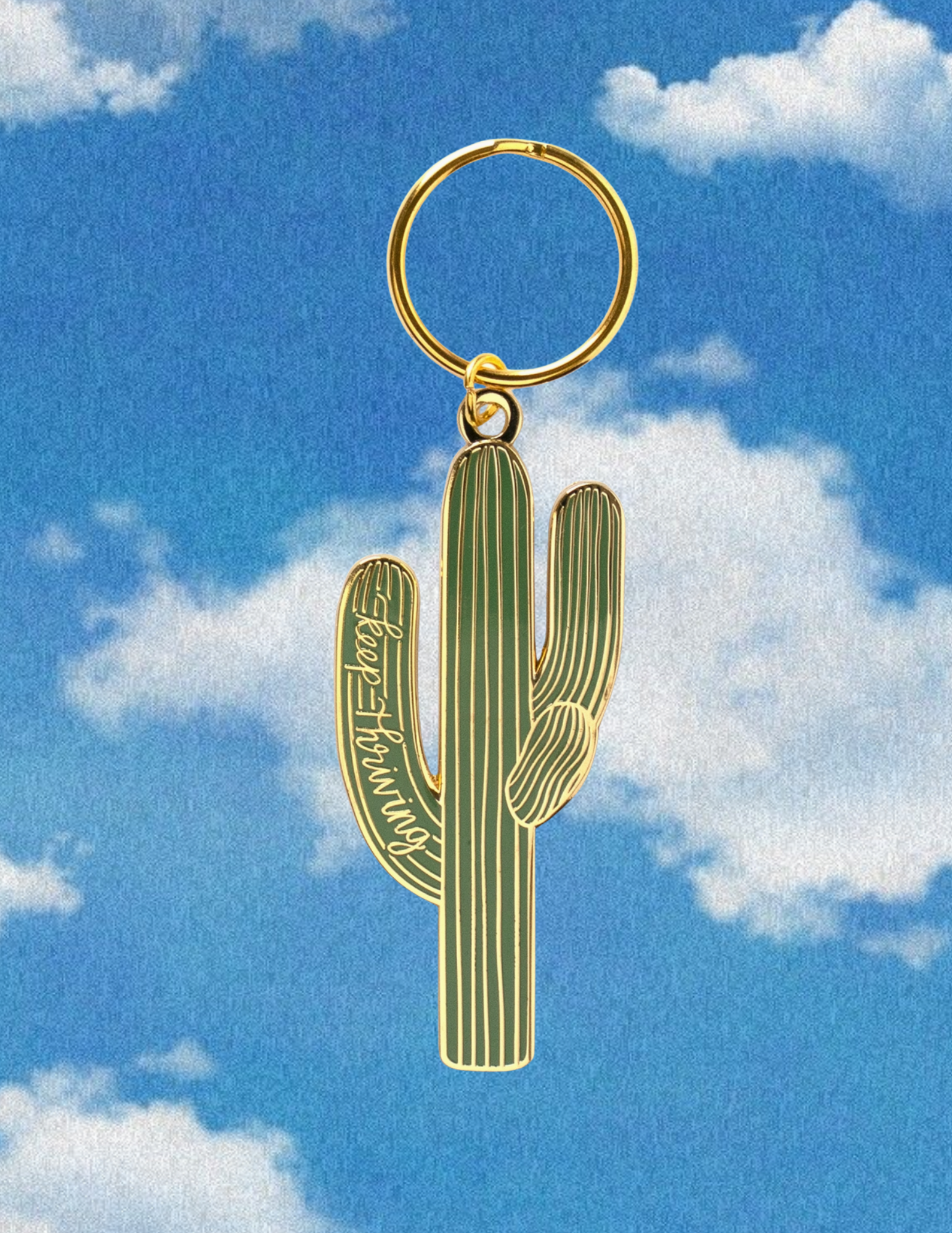 Keep Thriving Saguaro Cactus Keychain