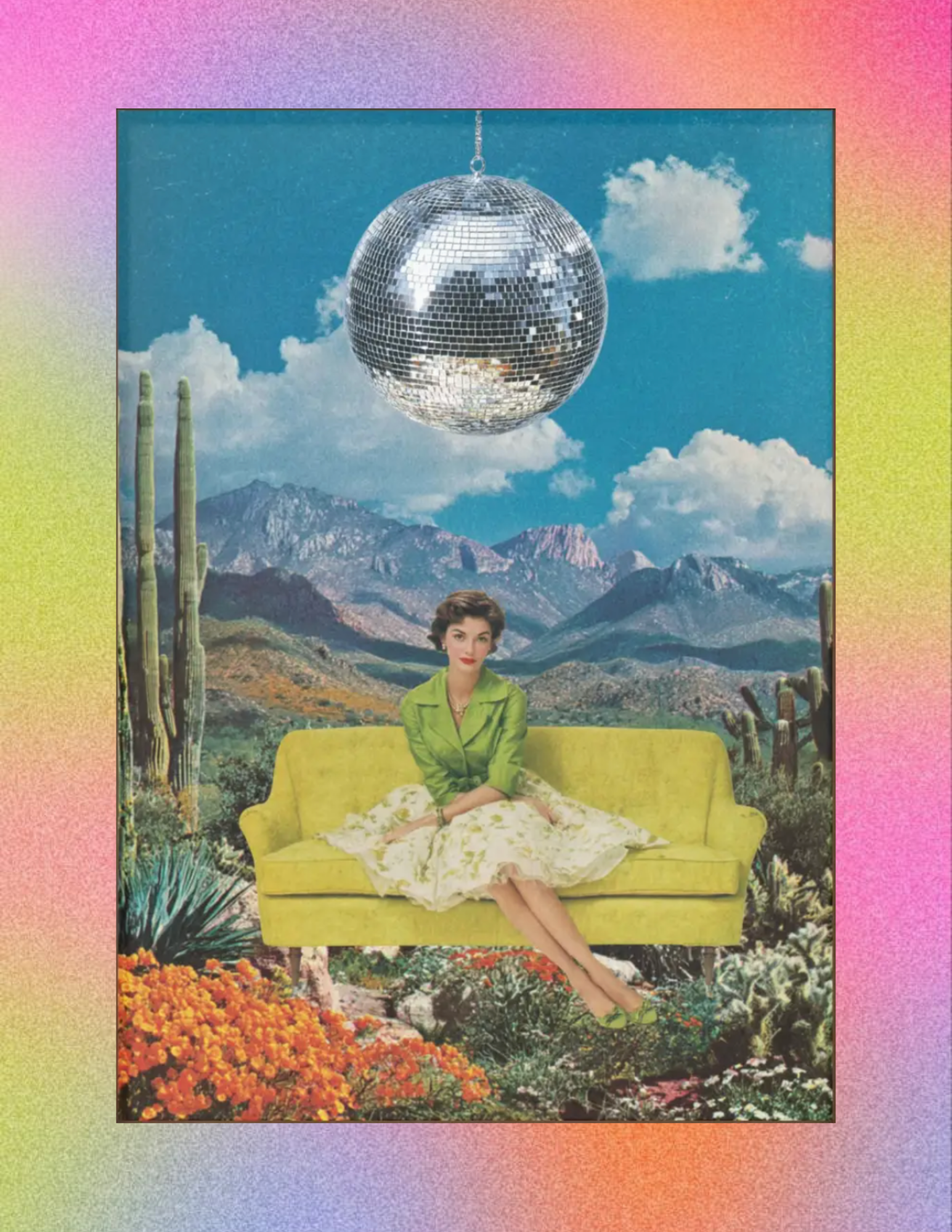 Retro Desert Disco Art Print