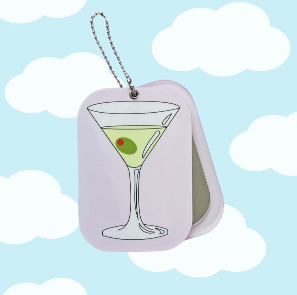 Martini Mirror Keychain