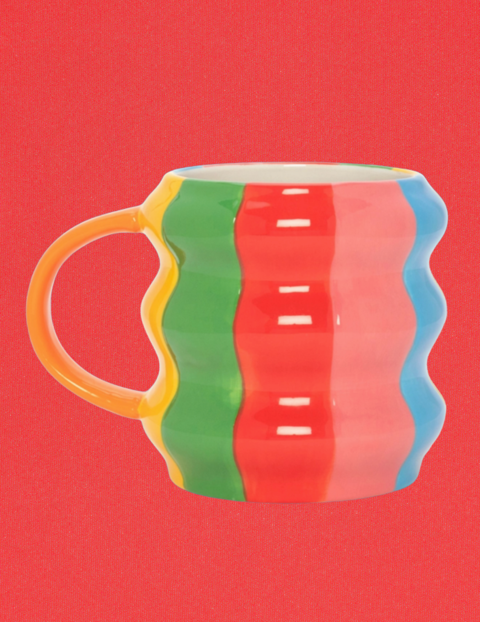 Rainbow Stripe Squiggle Mug