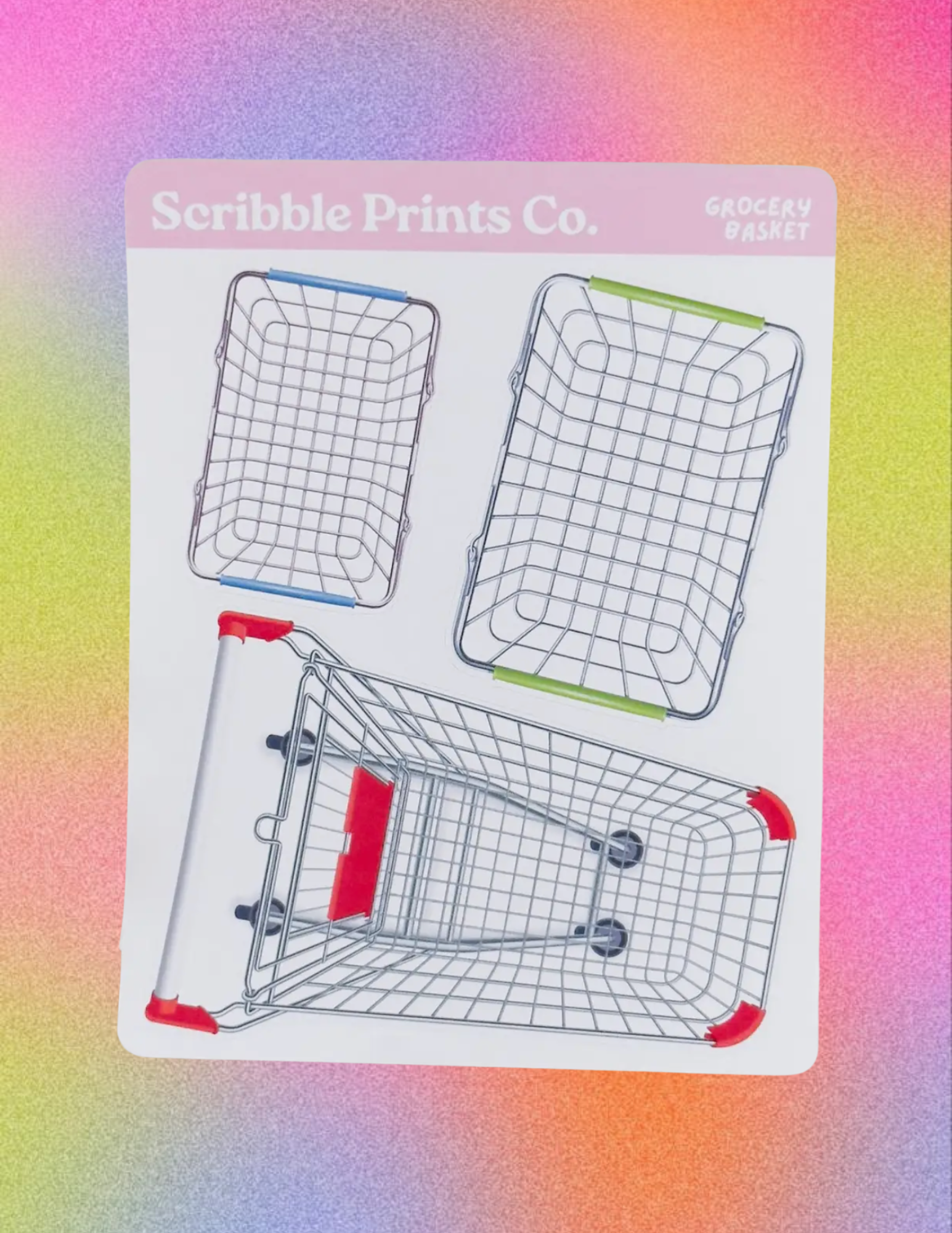 Grocery Basket Matte Journal Stickers