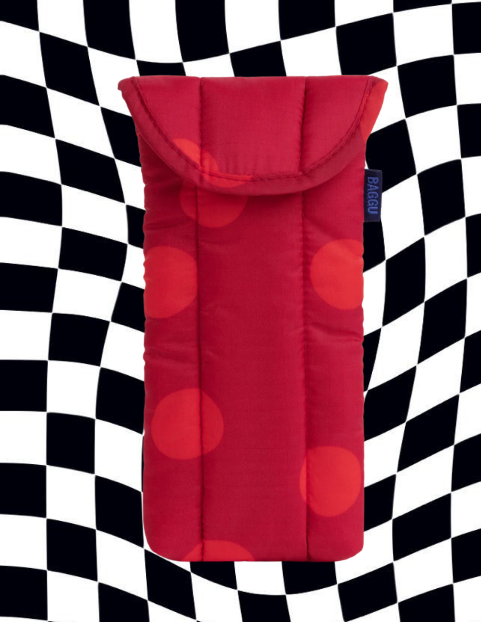 BAGGU Red Polka Dot Puffy Glasses Sleeve