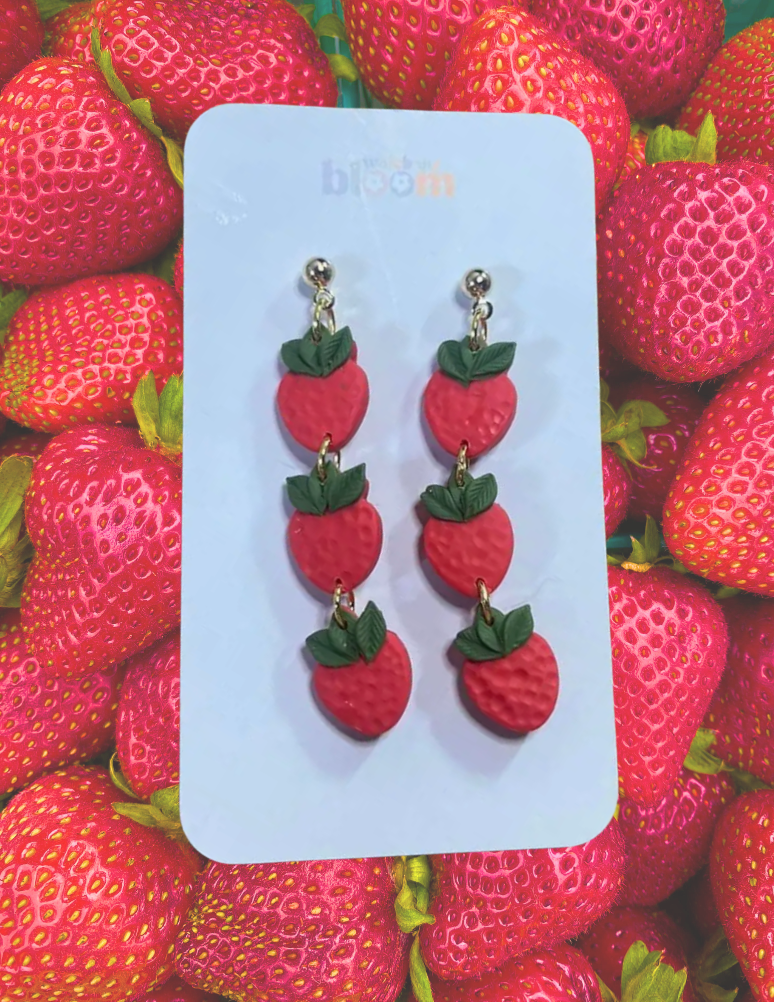 Strawberry Clay Earrings