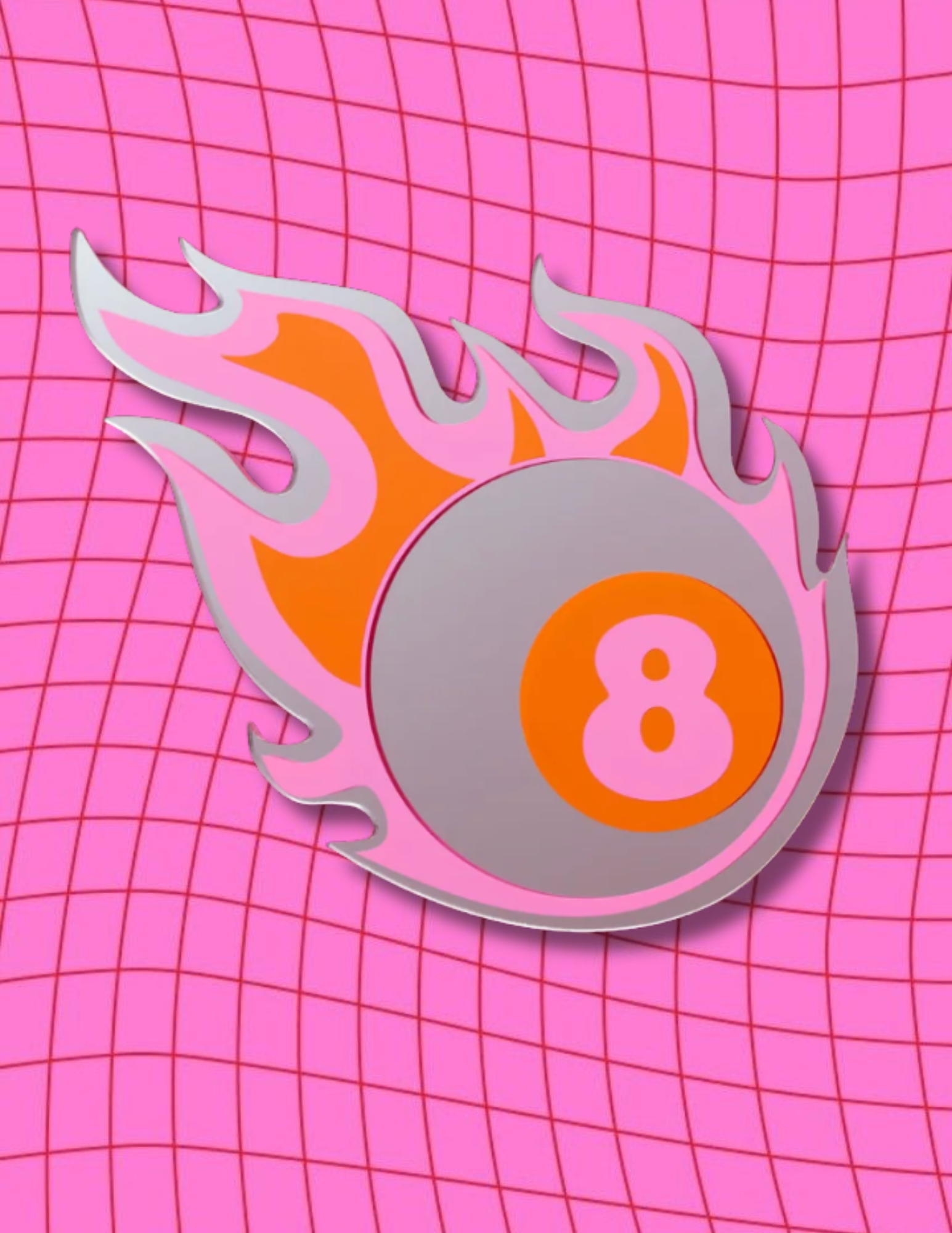 Flaming Eight Ball Mirror