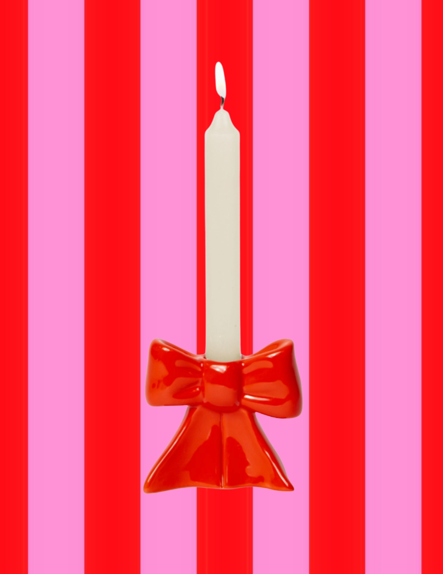 Red Bow Candle Holder