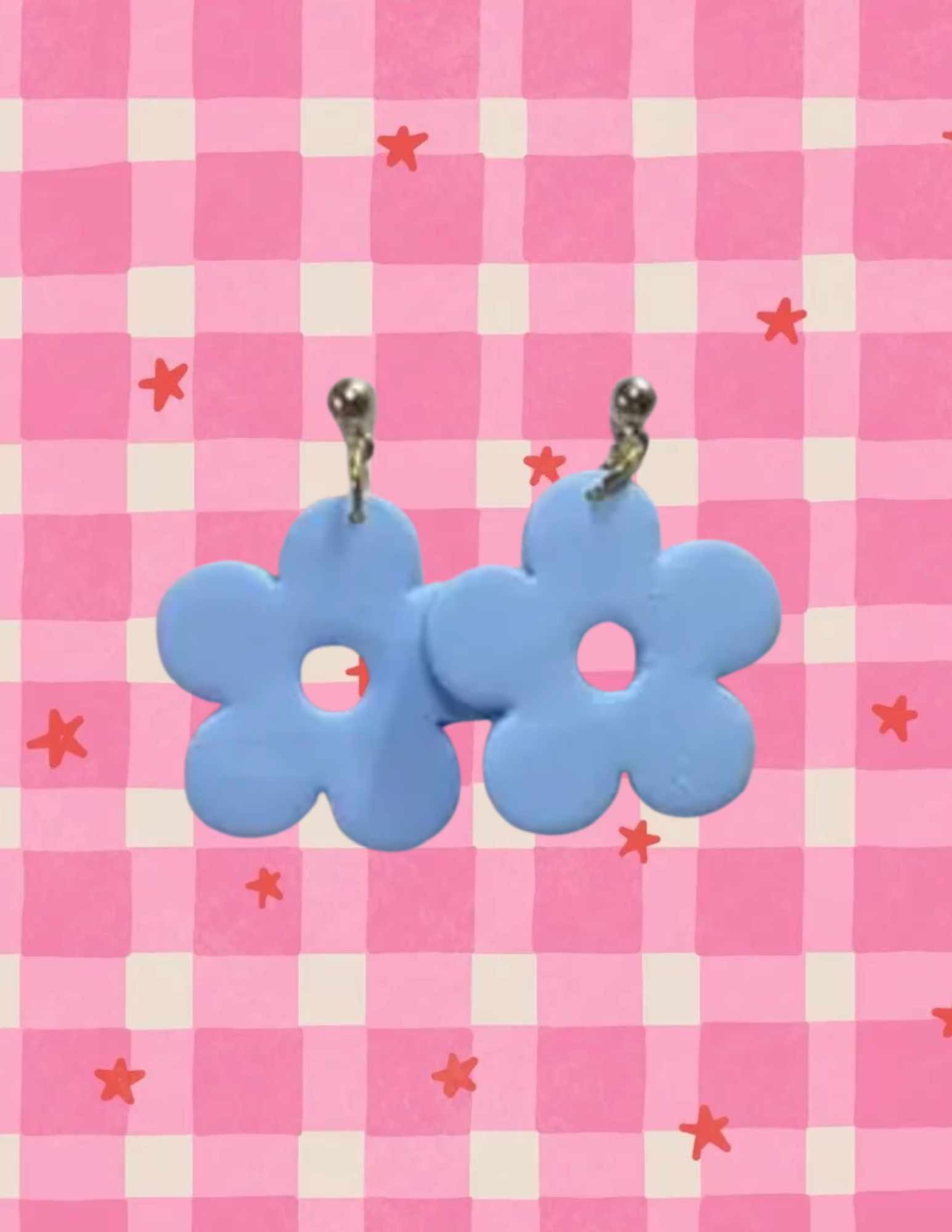 Blue Spring Flower Dangle Earrings