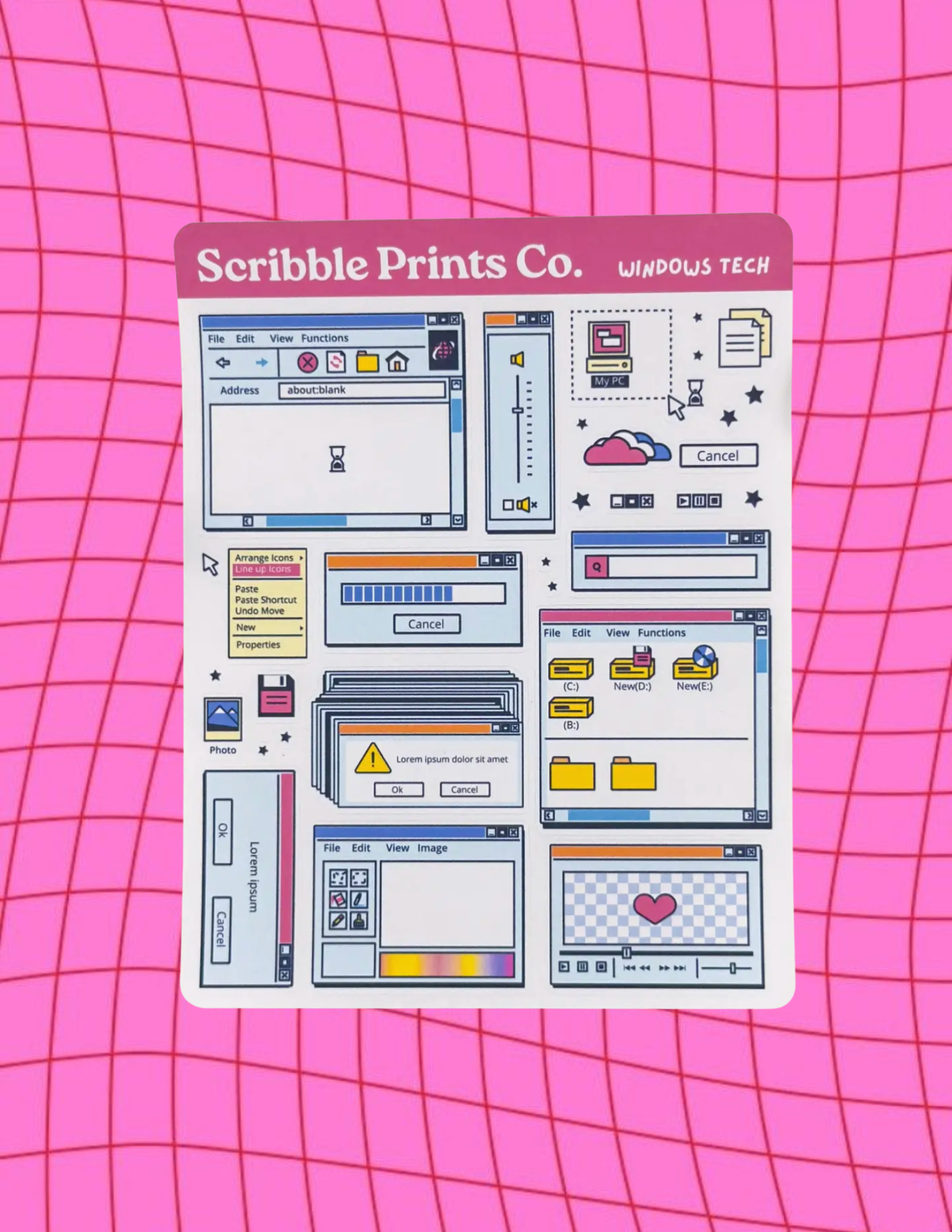 Windows Tech Matte Journal Stickers