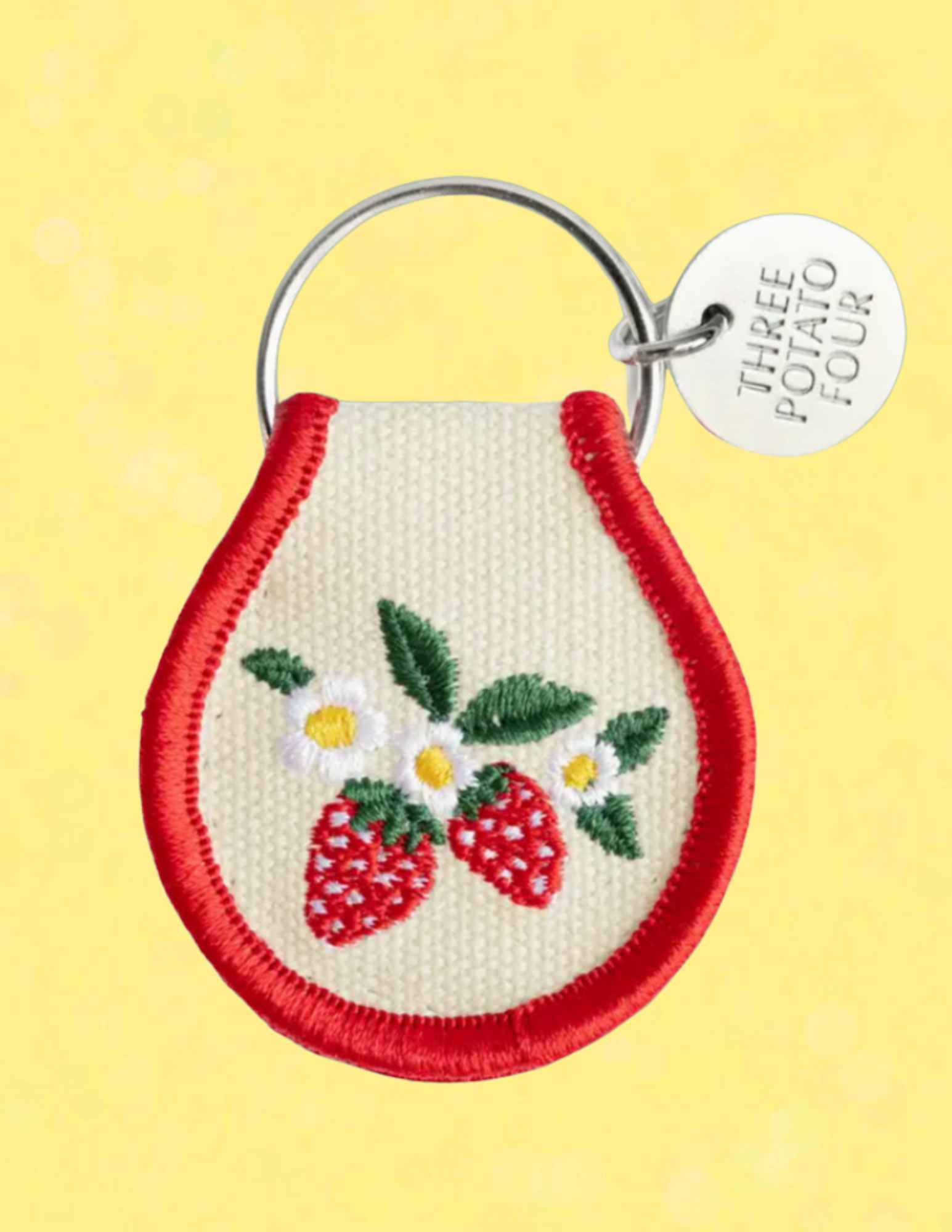 Strawberry Blossom Patch Keychain