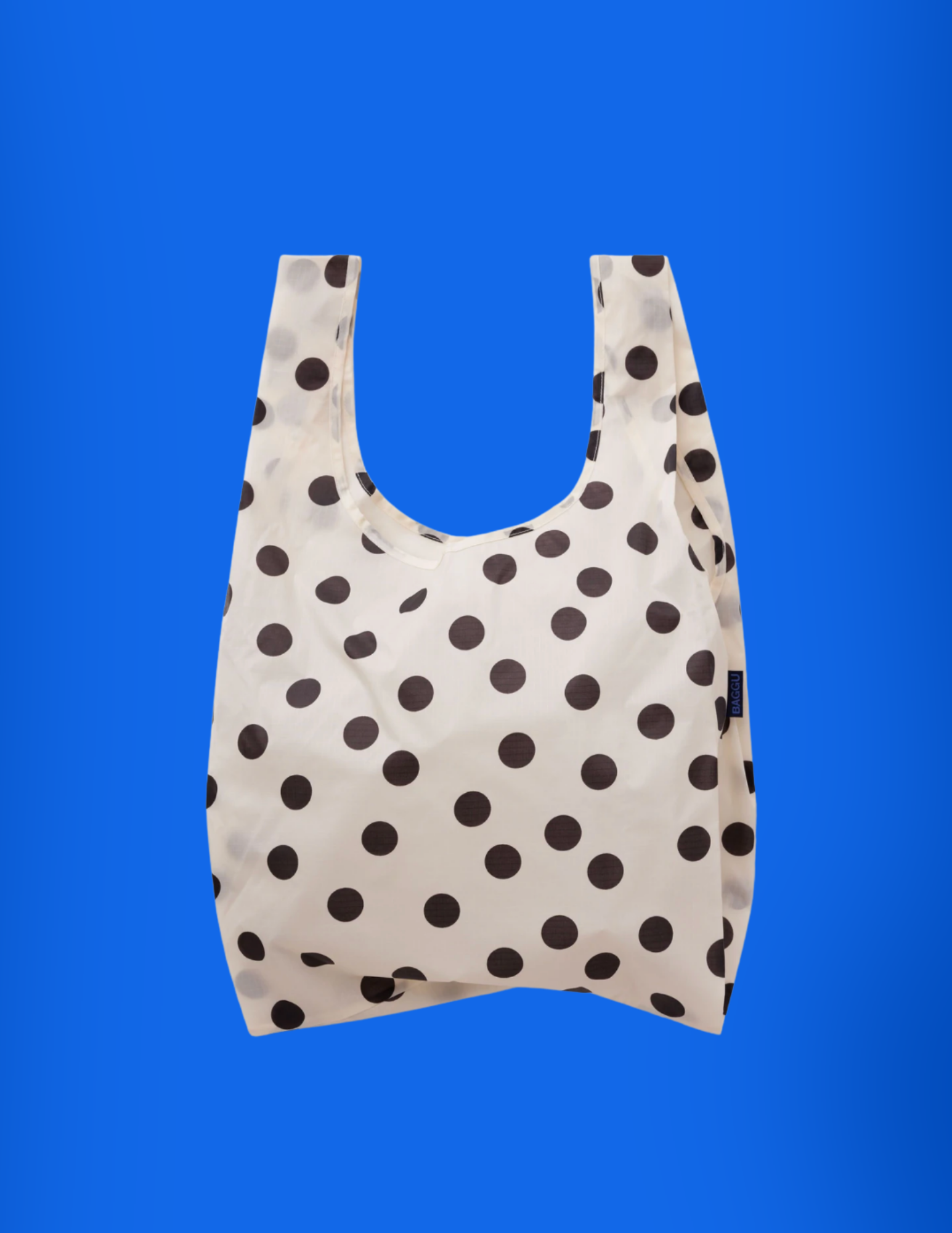 BAGGU Standard Reusable Baggu - Cream and Black Polka Dot
