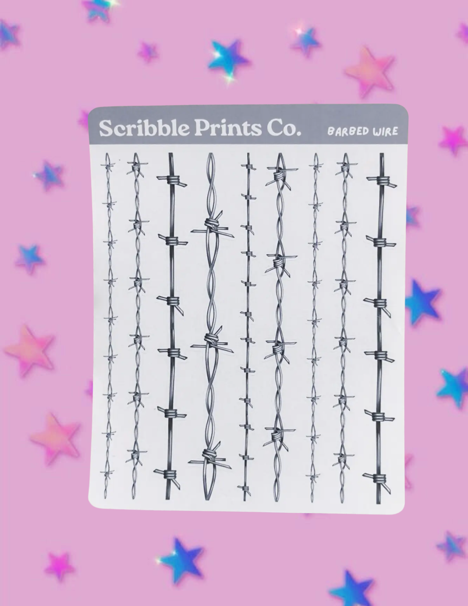 Barbed Wire Matte Journaling Stickers