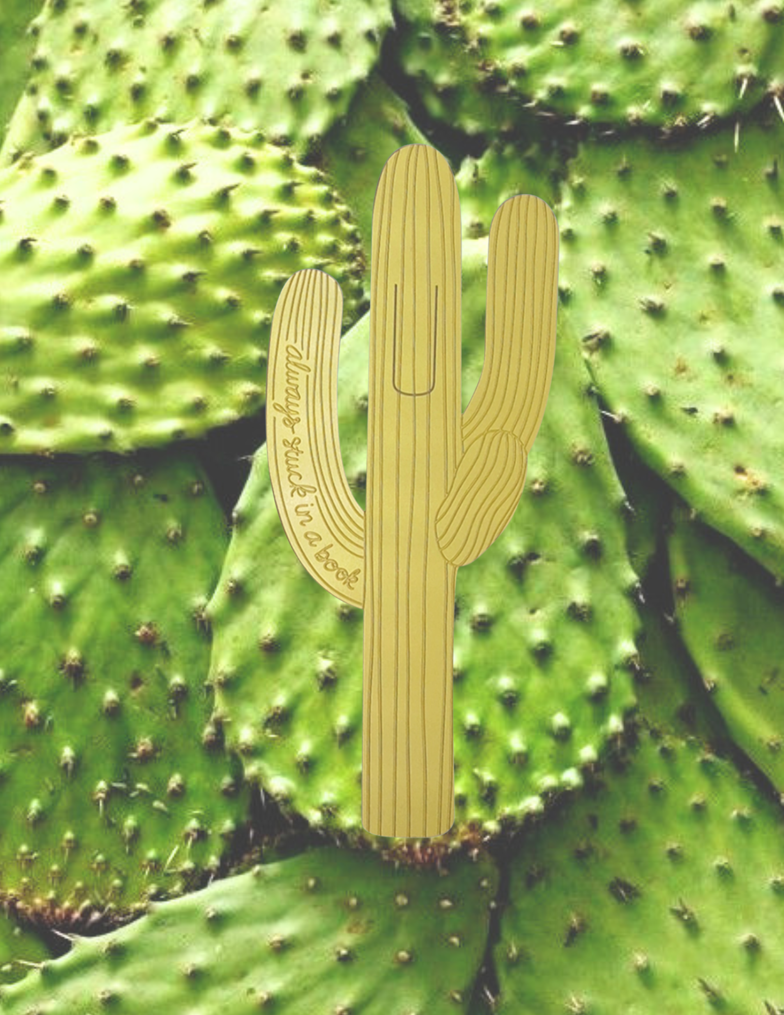 Always Stuck In A Book Cactus Bookmark