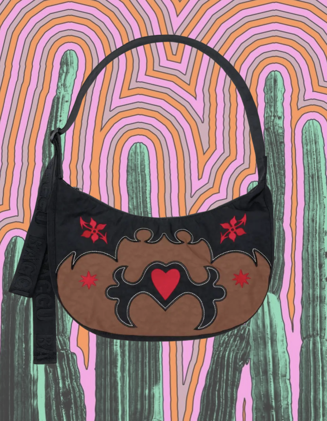 BAGGU Medium Crescent Bag - Western Appliqué