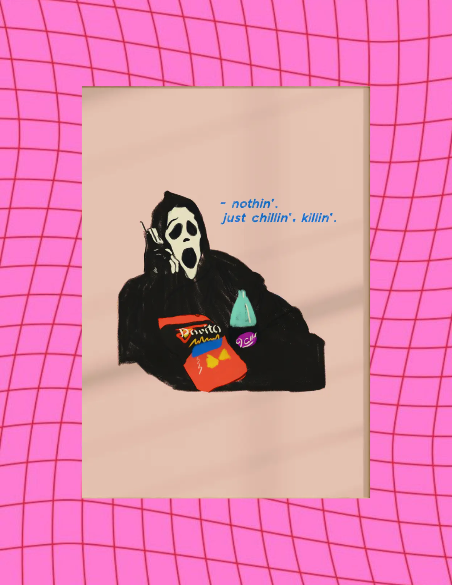 Scary Movie Ghost Face Art Print