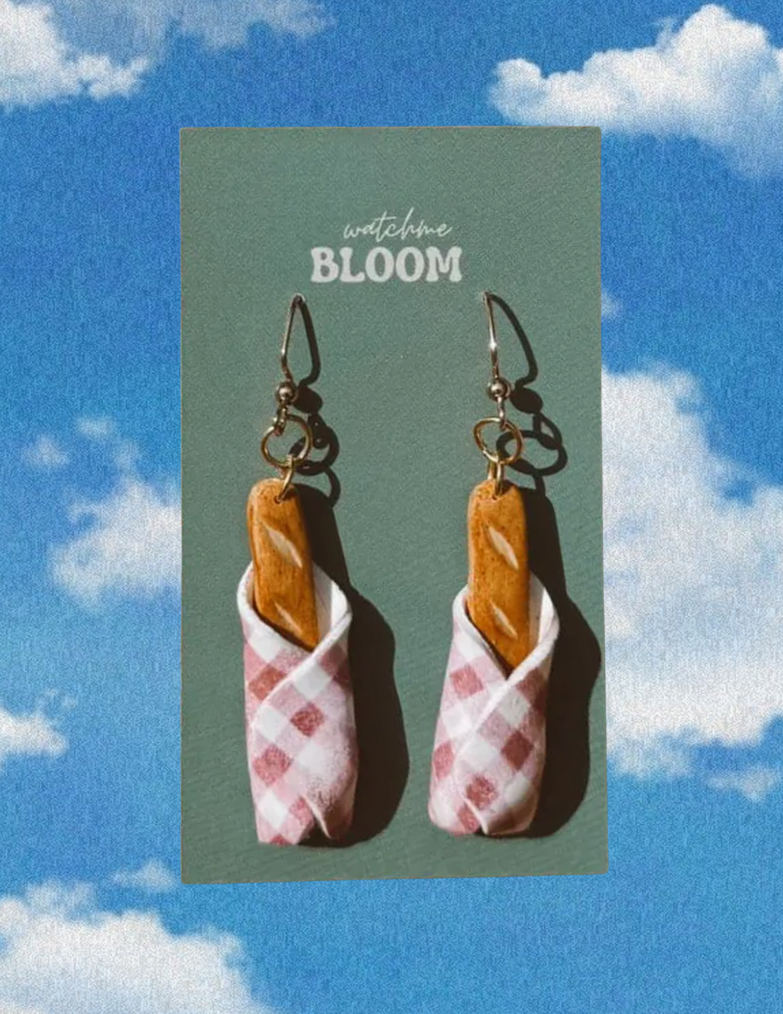 Wrapped Baguette Polymer Clay Earrings