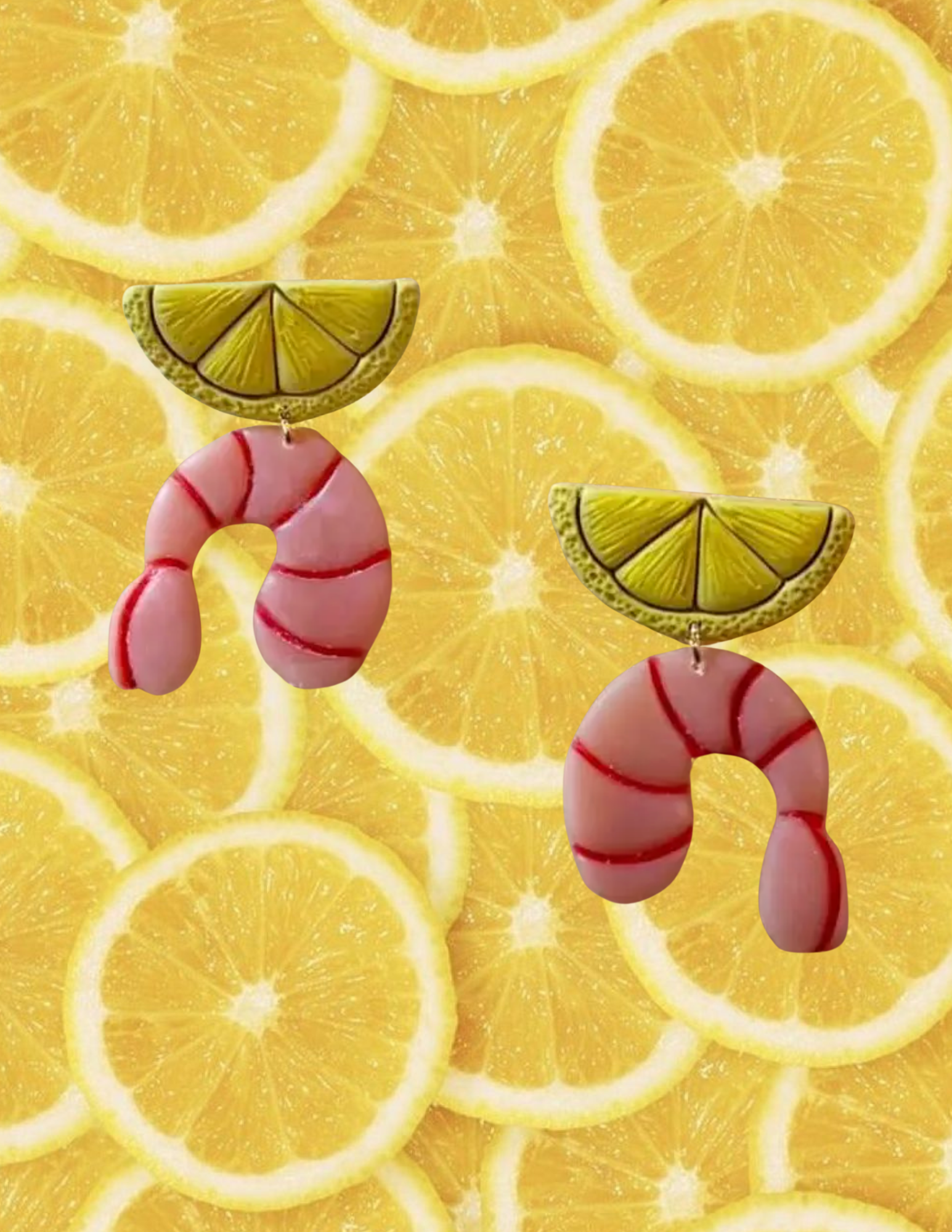 Shrimp Cocktail Polymer Clay Earrings