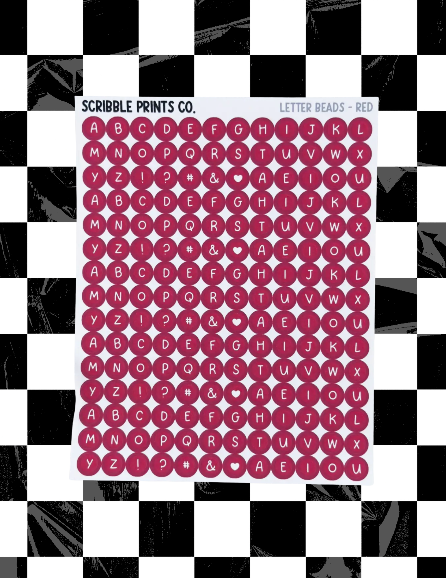 Red Letter Beads Matte Journal Stickers