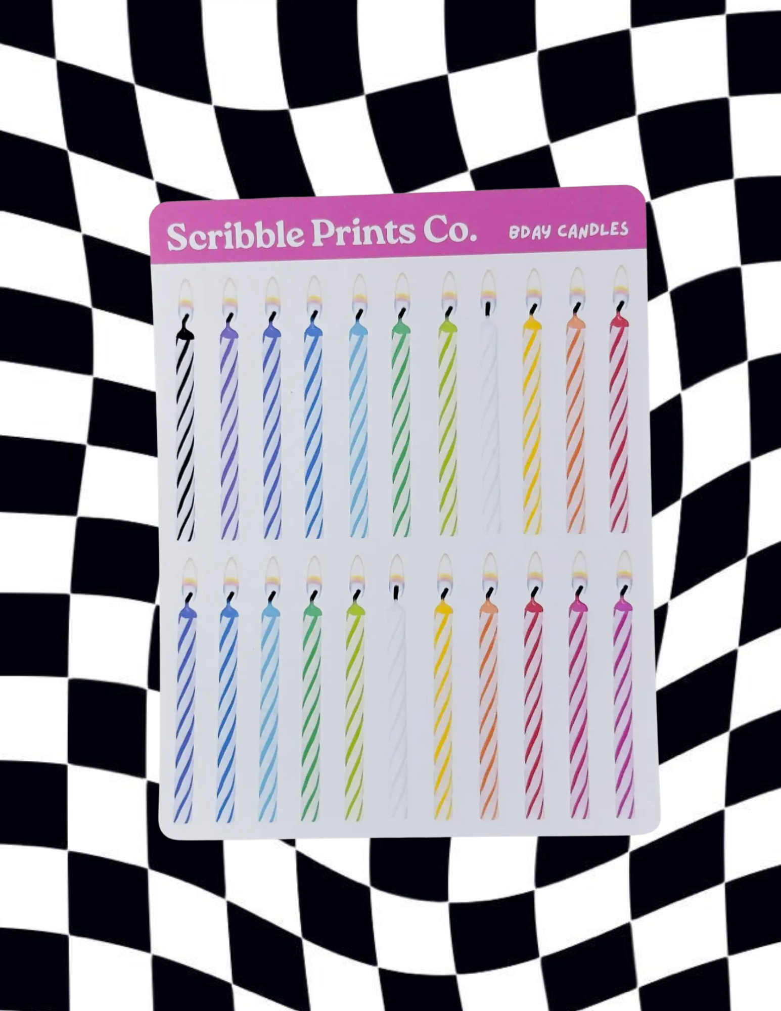 Bday Candles Matte Journal Stickers