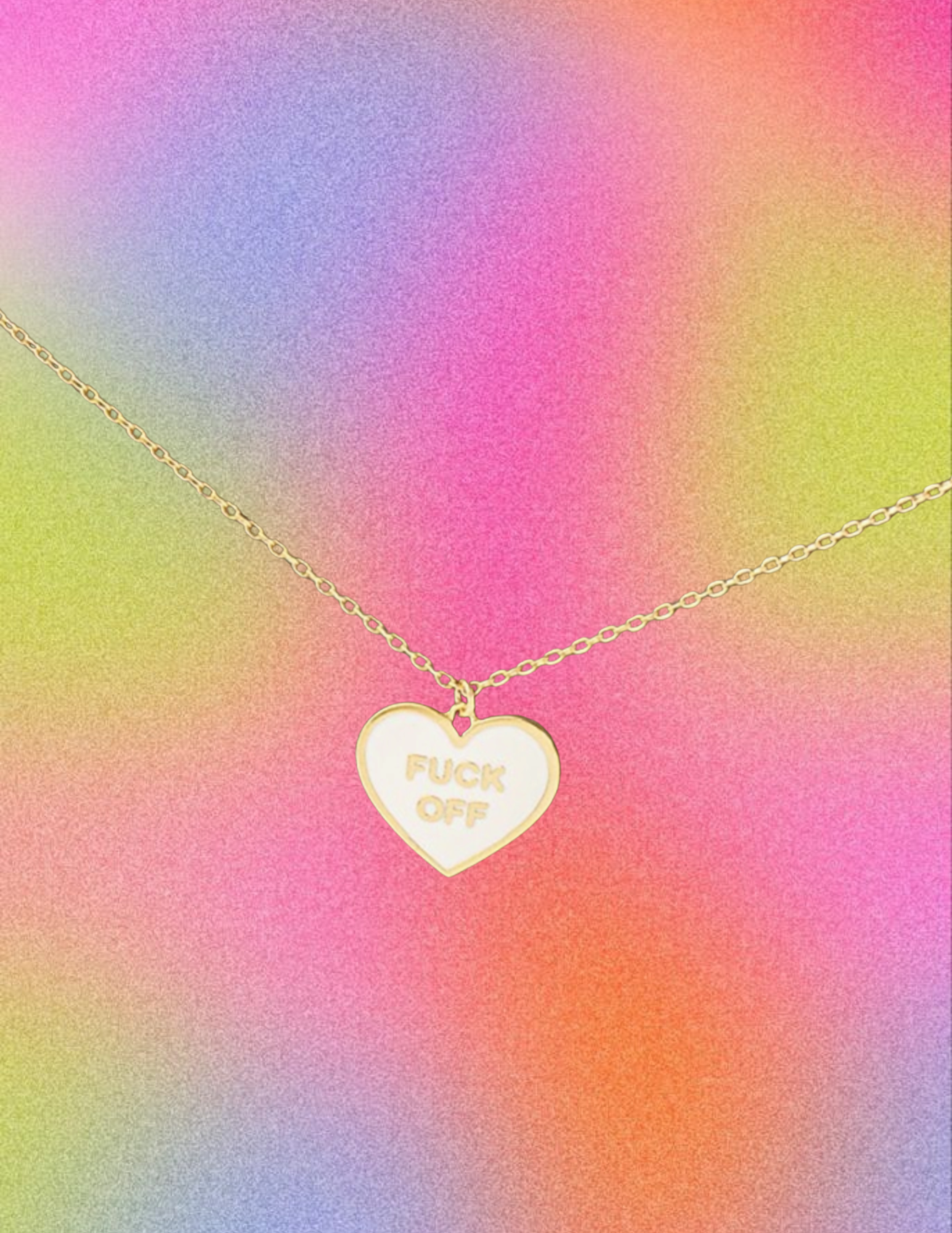 Fuck Off Heart Pendant Necklace