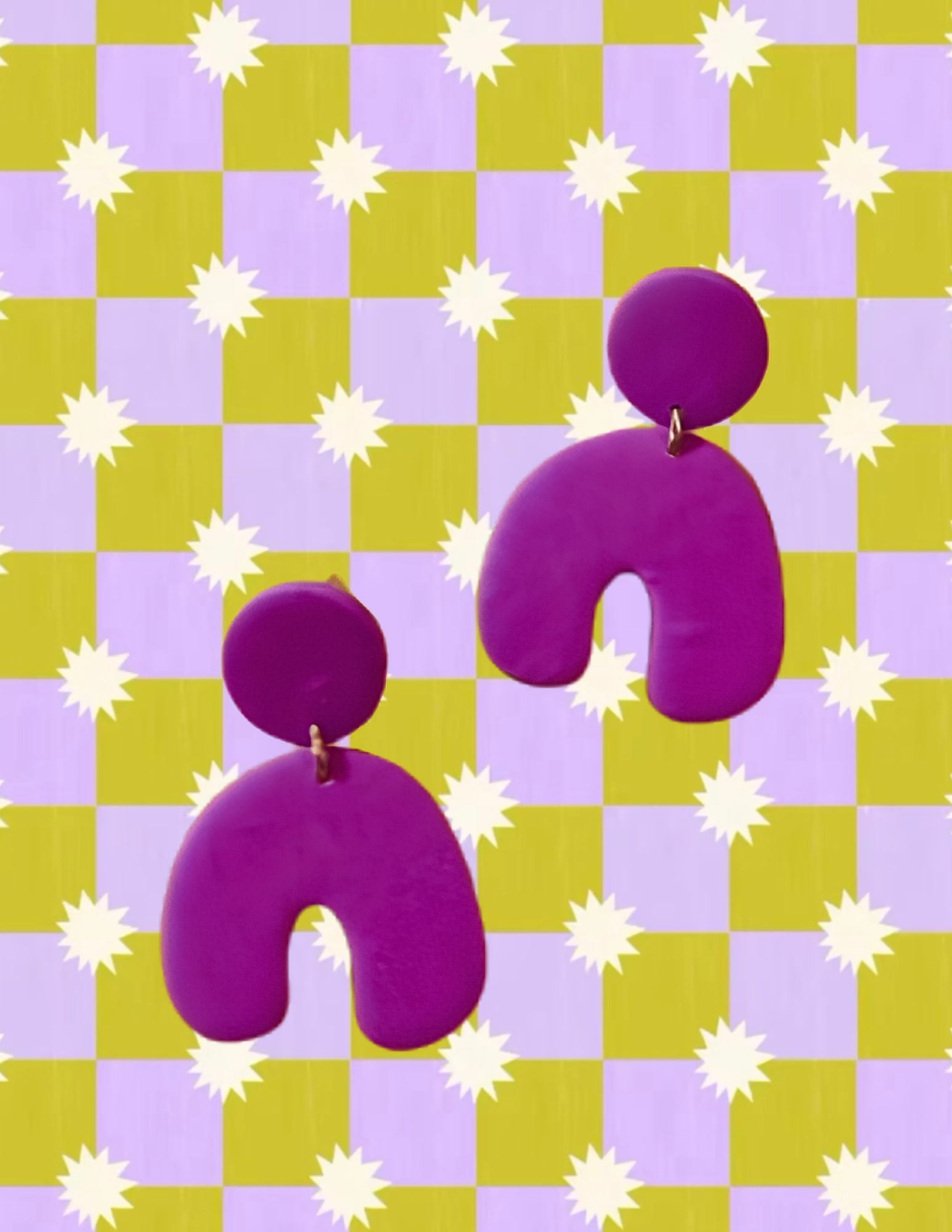 Purple Arch Polymer Clay Earrings