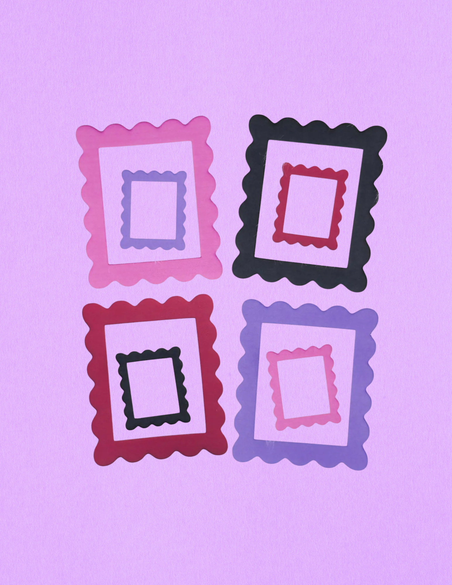 Wavy Frame Matte Journal Sticker Bundle