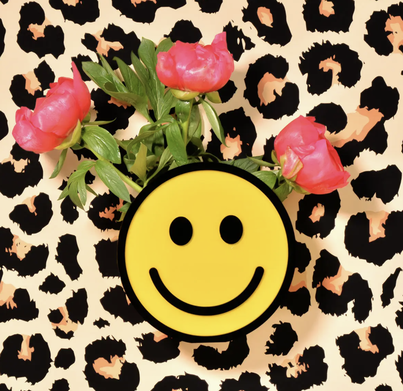 Yellow Smiley Face Vase