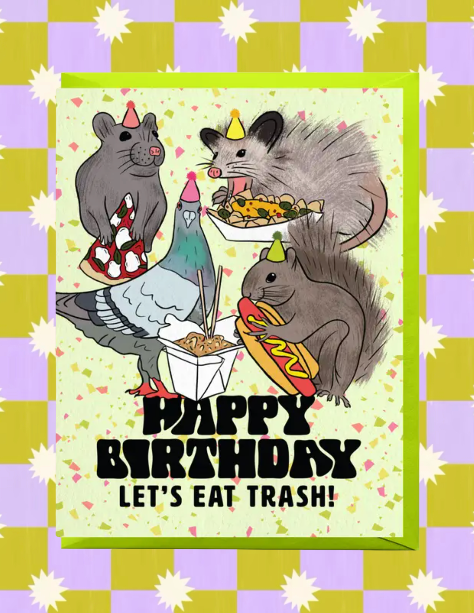 Trash Animals Birthday Card